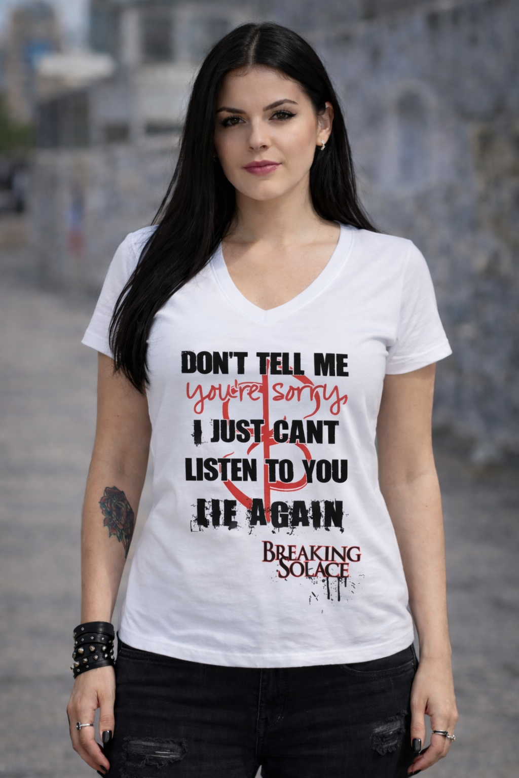 Women's V-Neck Lyric T Shirt